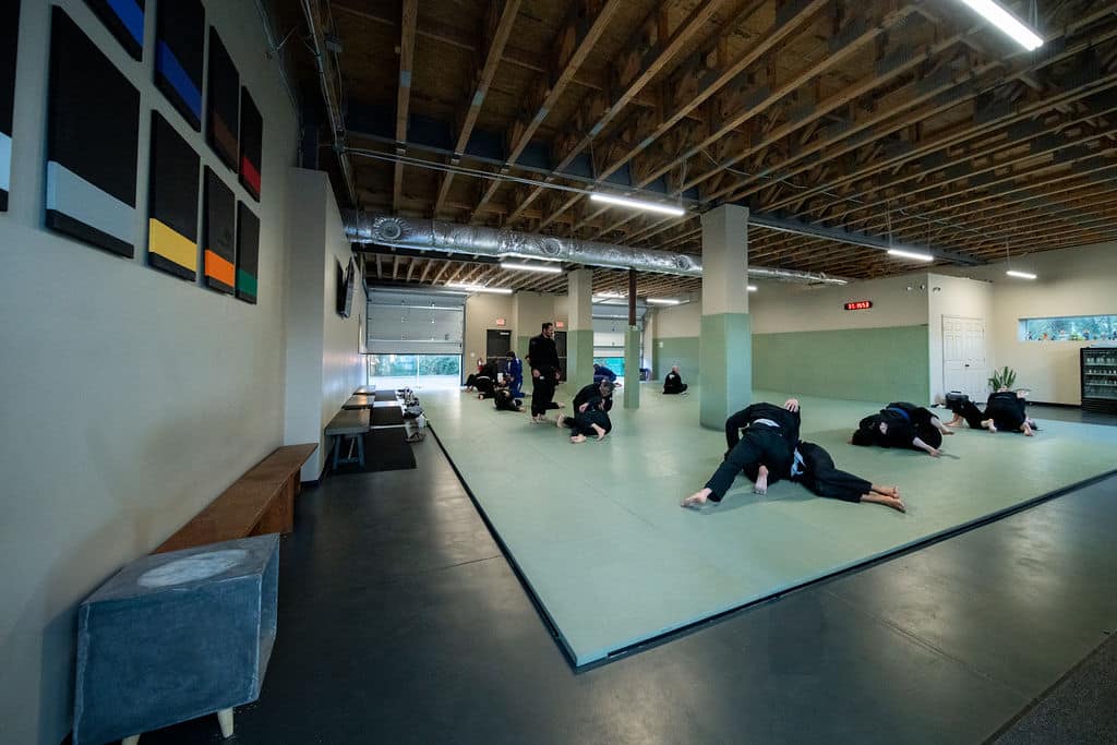 adult sparring during jiu jitsu class at The Jiu Jitsu Institute